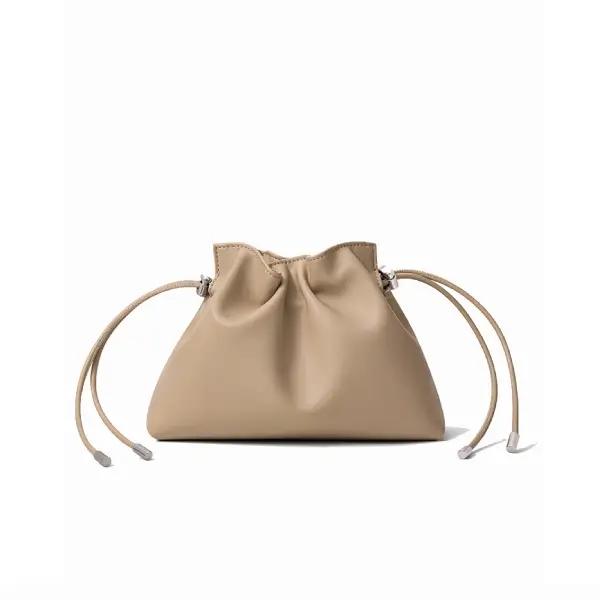 Luxury Unique Crossbody Bag Drawstring Shoulder Bag Fashion Crossbody Bag With Genuine Leather - CBB-4212