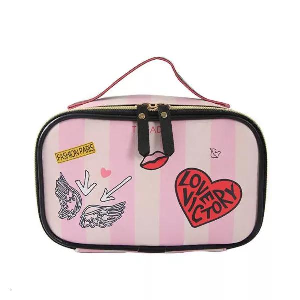 Silver Quilt Reusable Pattern Travel Cosmetic Bag - MB-6194